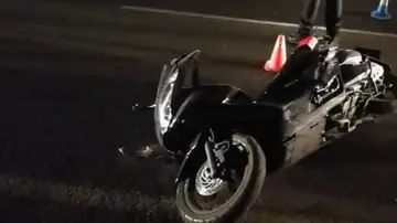 La moto tras el siniestro La moto tras el siniestro