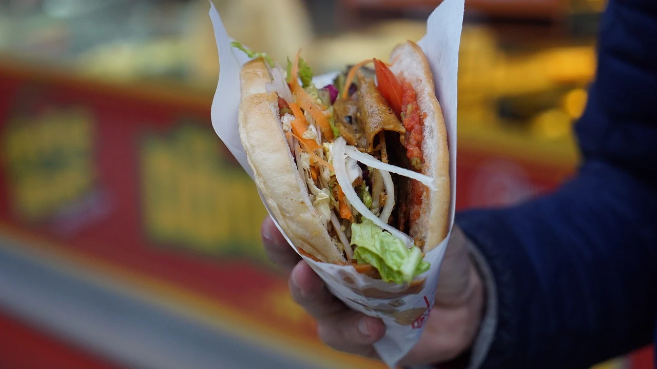 Foto de un kebab, plato de origen turco