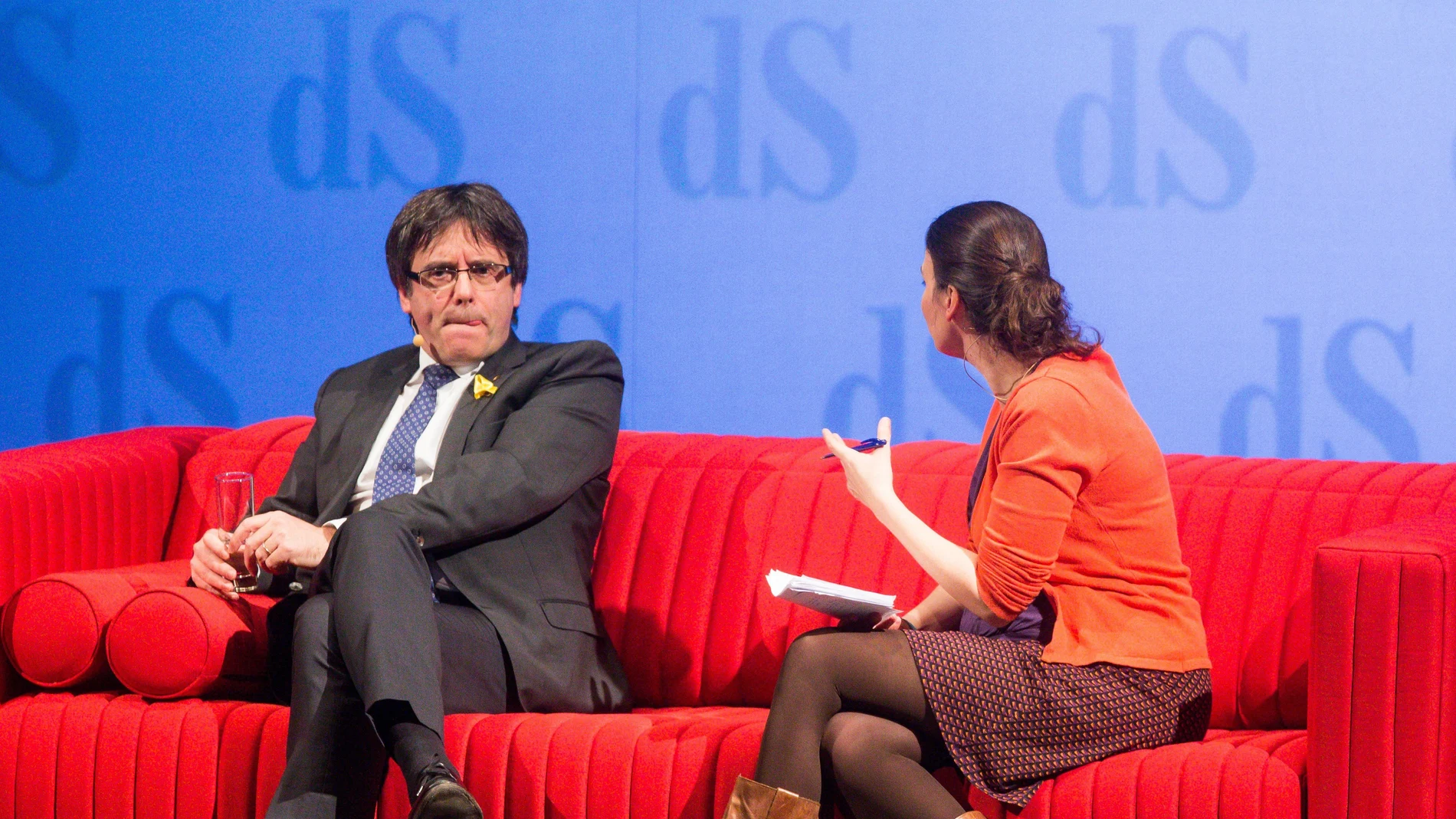Carles Puigdemont durante la entrevista