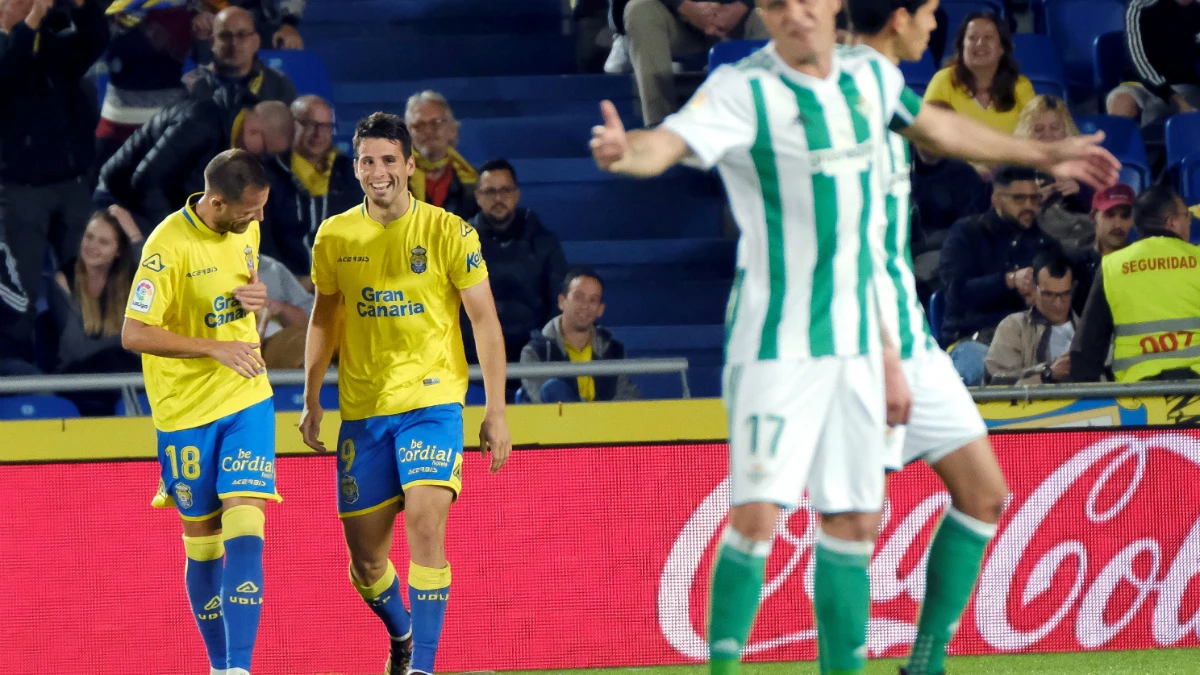 Calleri celebra un gol con Las Palmas