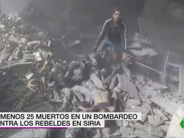 Al menos 25 muertos en un bombardeo en Siria Al menos 25 muertos en un bombardeo en Siria