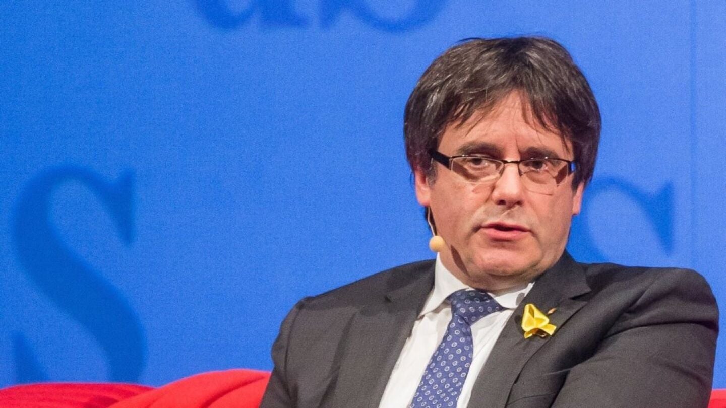 Carles Puigdemont durante una entrevista desde Bruselas