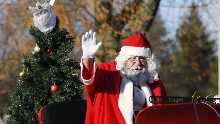 Imagen de archivo de Papá Noel saludando