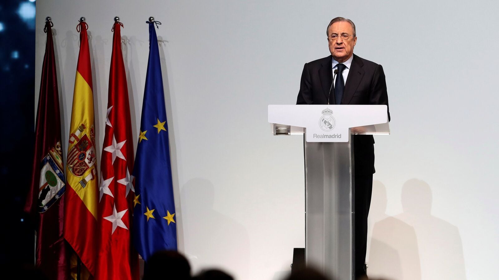 Florentino P&eacute;rez, durante un acto