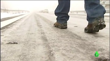 Una carretera helada.