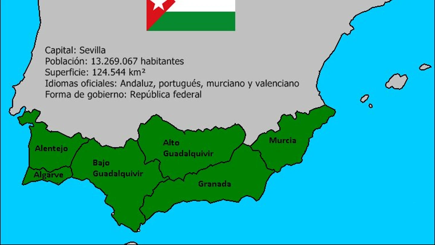 Mapa de los "países andaluces" según la ANA Mapa de los "países andaluces" según la ANA