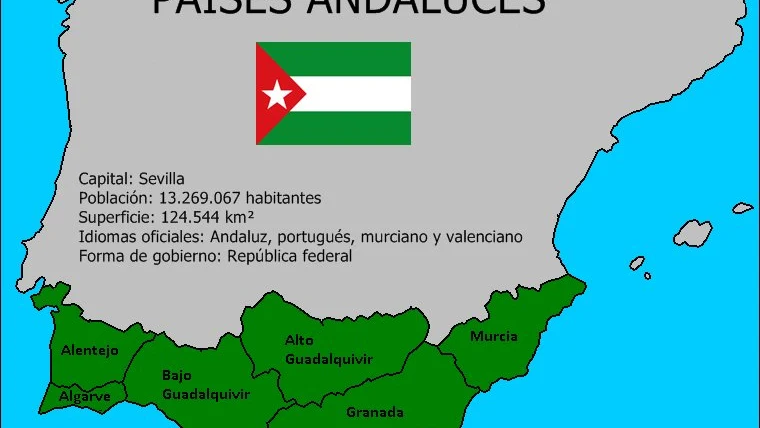 Mapa de los "países andaluces" según la ANA