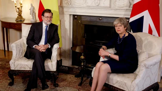 Mariano Rajoy durante la entrevista que mantuvo con Theresa May Mariano Rajoy durante la entrevista que mantuvo con Theresa May