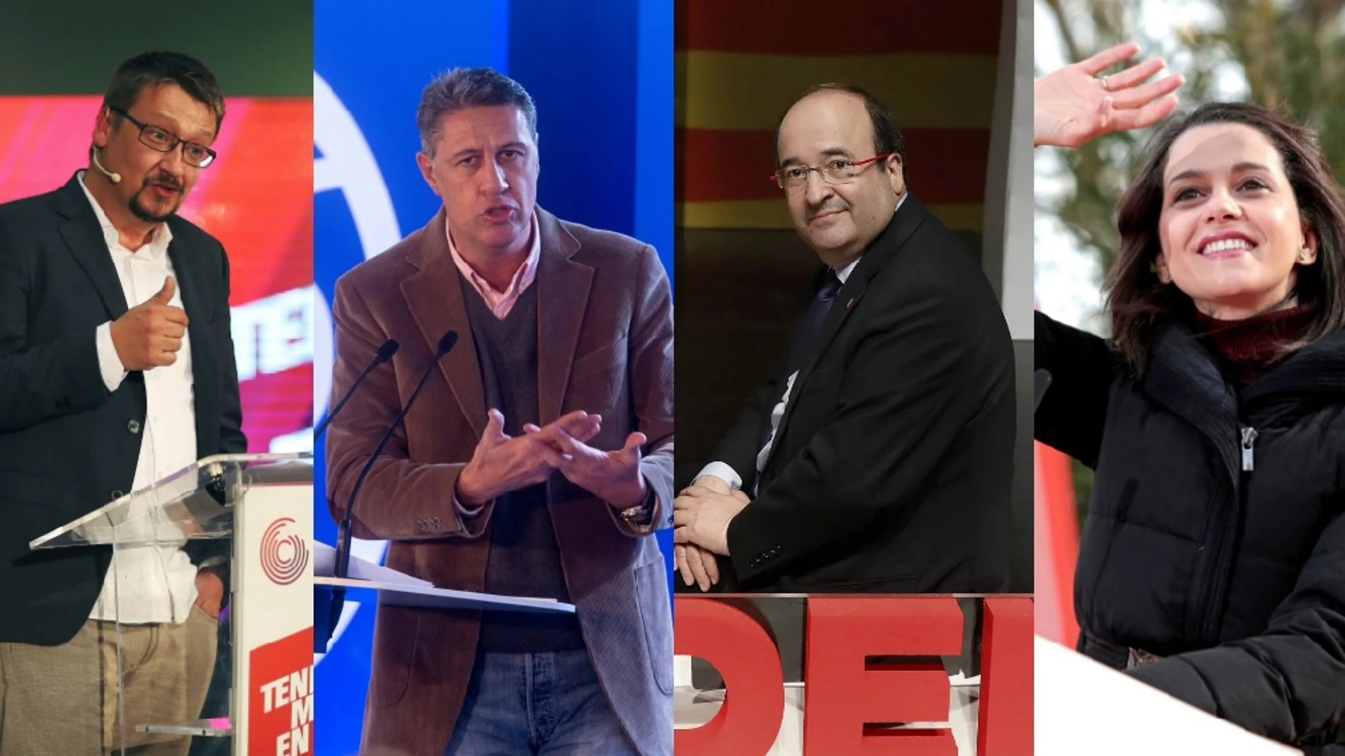 Domènech, Albiol, Iceta y Arrimadas en actos de campaña electoral 