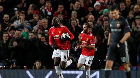 Romelu Lukaku celebra un gol ante el CSKA