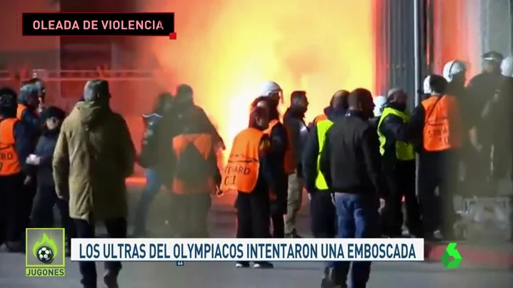 Los ultras del Olympiacos intentaron atacar a aficionados de la Juve en Atenas