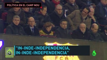 El Camp Nou, de nuevo escenario político en Champions: Forcadell se sentó al lado de Bartomeu en el palco
