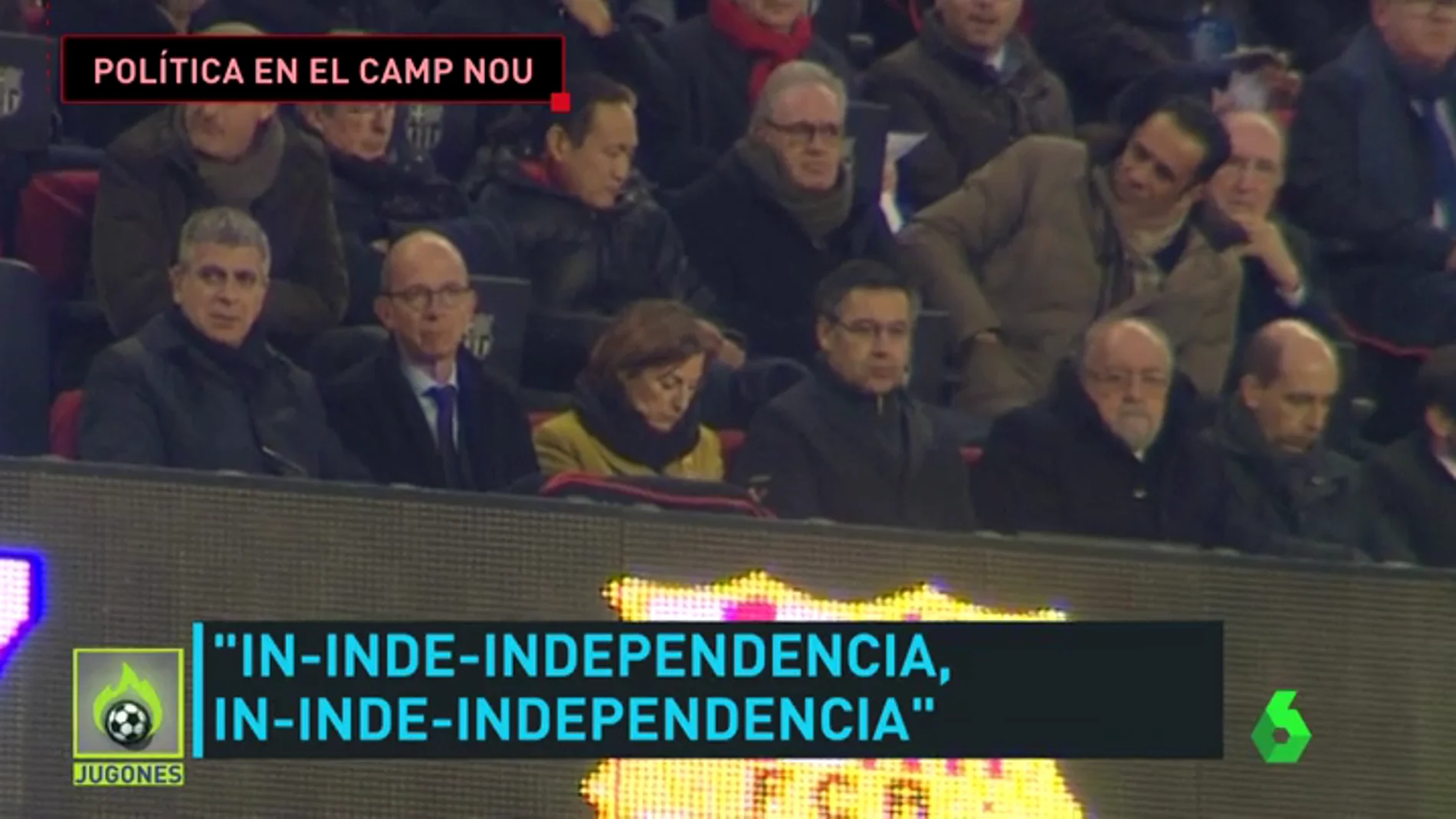 El Camp Nou, de nuevo escenario político en Champions: Forcadell se sentó al lado de Bartomeu en el palco
