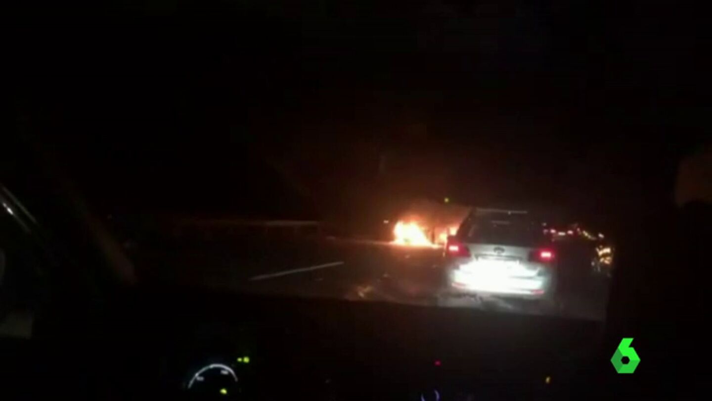 Accidente de tr&aacute;fico en la AP-7 en Girona