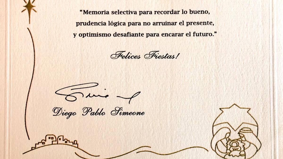 Felicitación de navidad de Simeone