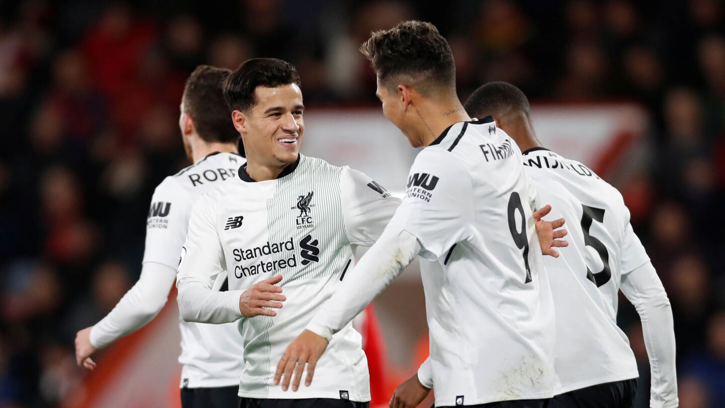 El Liverpool golea al Bournemouth 