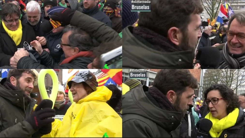 Gonzo en la manifestación independentista en Bruselas