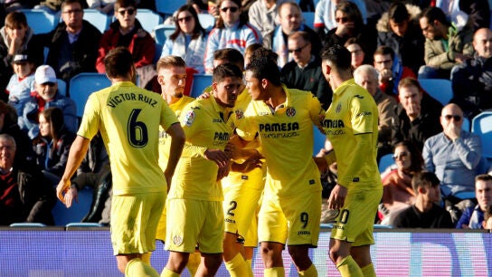 El Villarreal celebra un gol