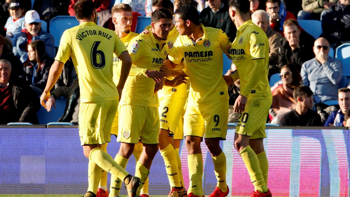 El Villarreal celebra un gol