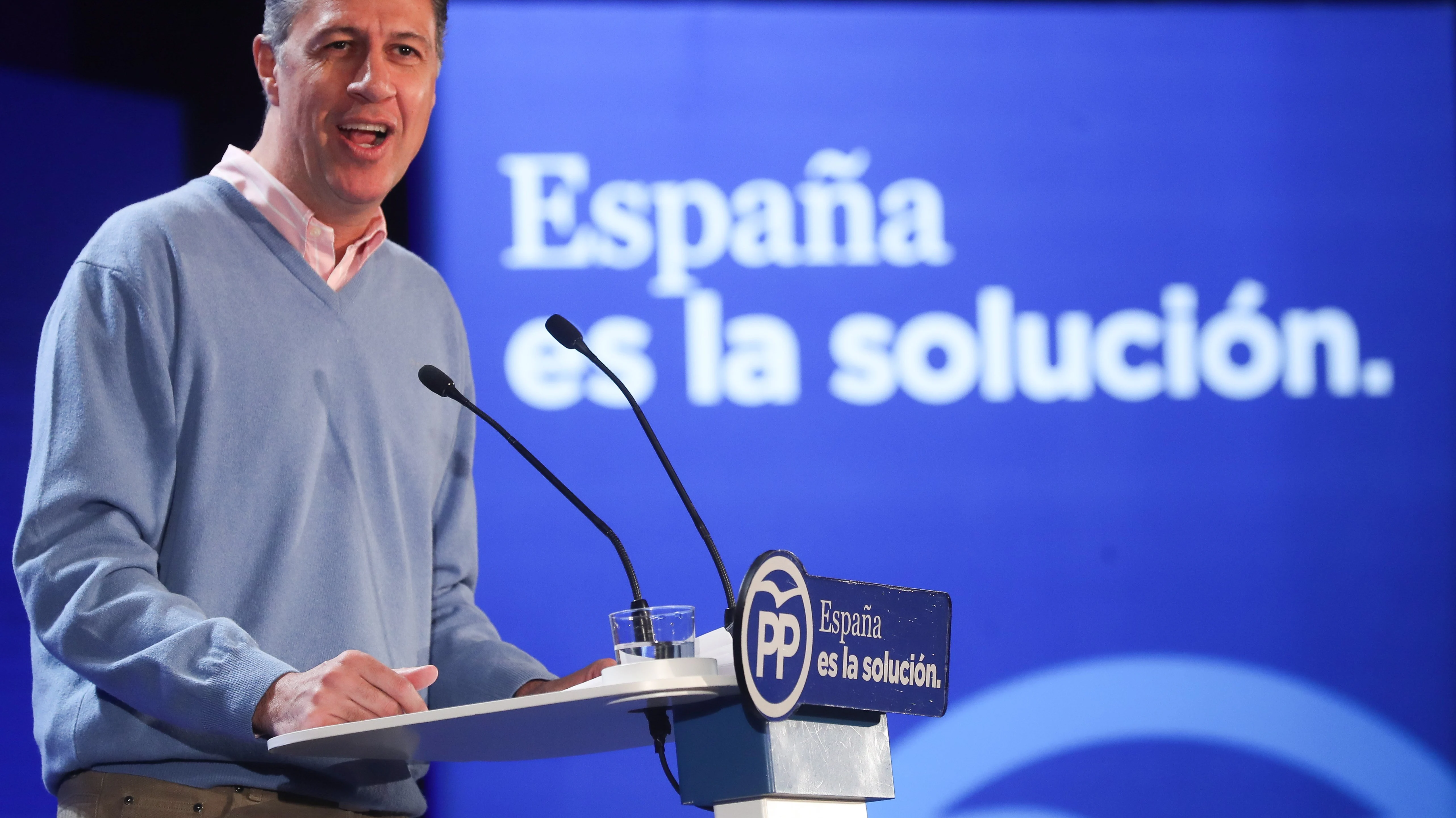 Xavier García Albiol en un acto de campaña en Salou