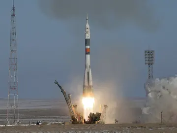 Despegue de la nave Soyuz rumbo a la Estación Espacial Internacional Despegue de la nave Soyuz rumbo a la Estación Espacial Internacional