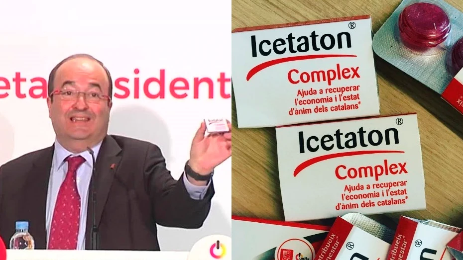 Miquel Iceta presentando el 'Icetaton'