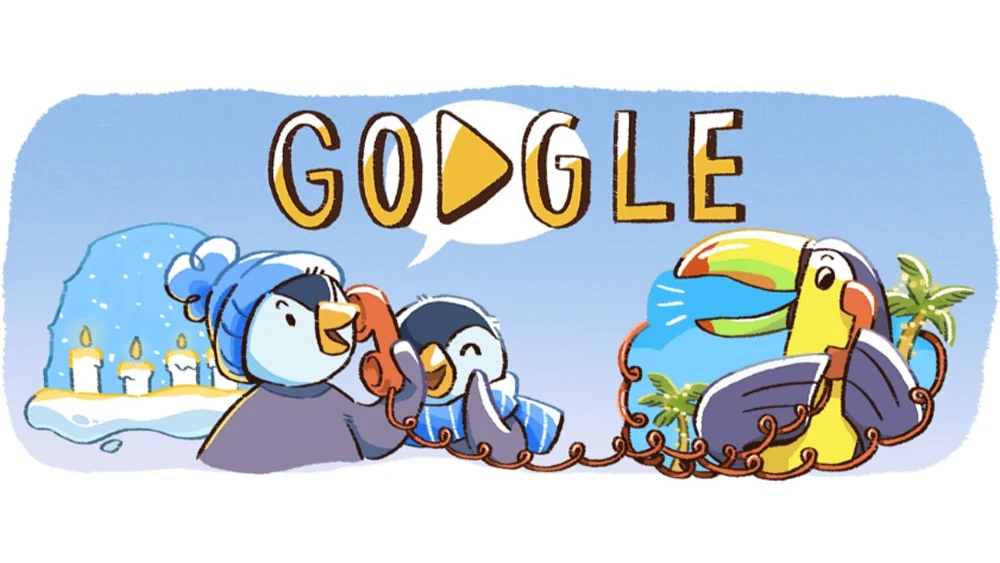 Primera imagen del doodle de Google para celebrar la navidad