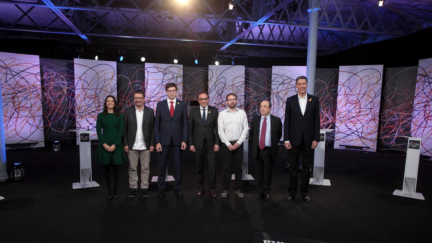 Los representantes de los siete partidos que han participado en el debate a siete previo al 21D Los representantes de los siete partidos que han participado en el debate a siete previo al 21D