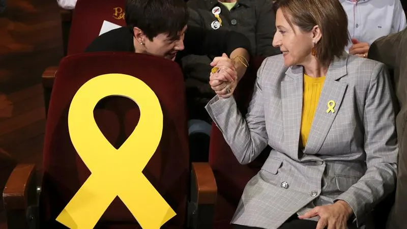 Carme Forcadell en un mitin en Sabadell