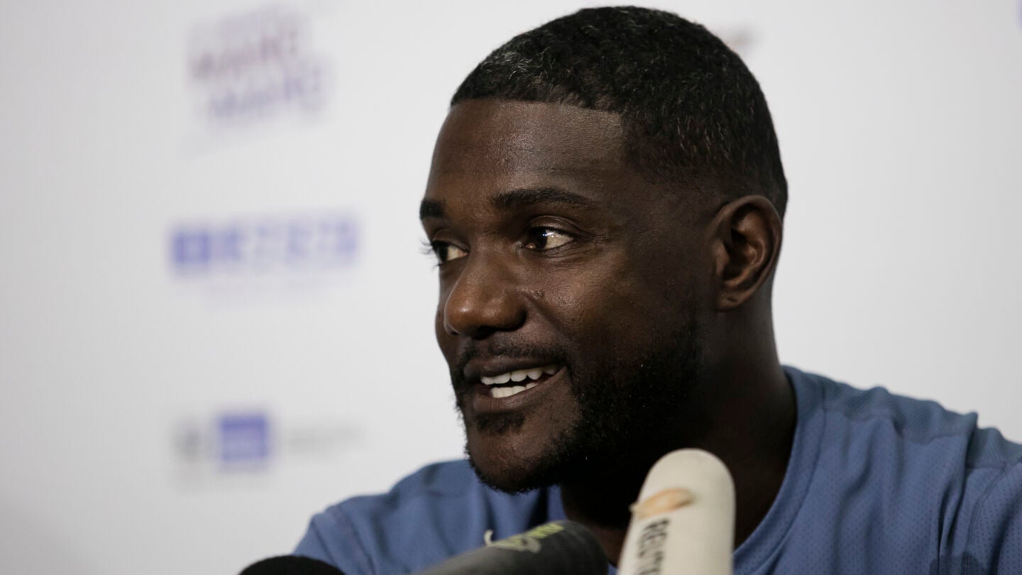 Justin Gatlin, en rueda de prensa