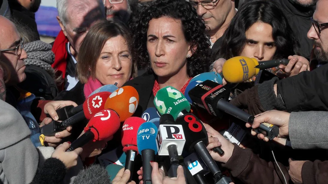 Marta Rovira ante los medios