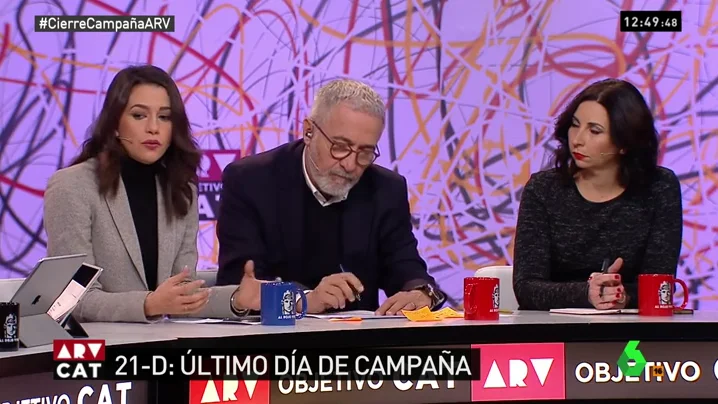 Inés Arrimadas en el plató de ARV