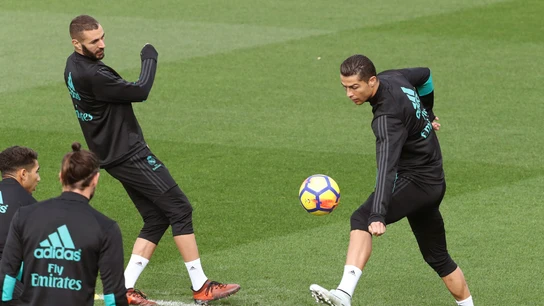 Benzema y Cristiano en Valdebebas Benzema y Cristiano en Valdebebas