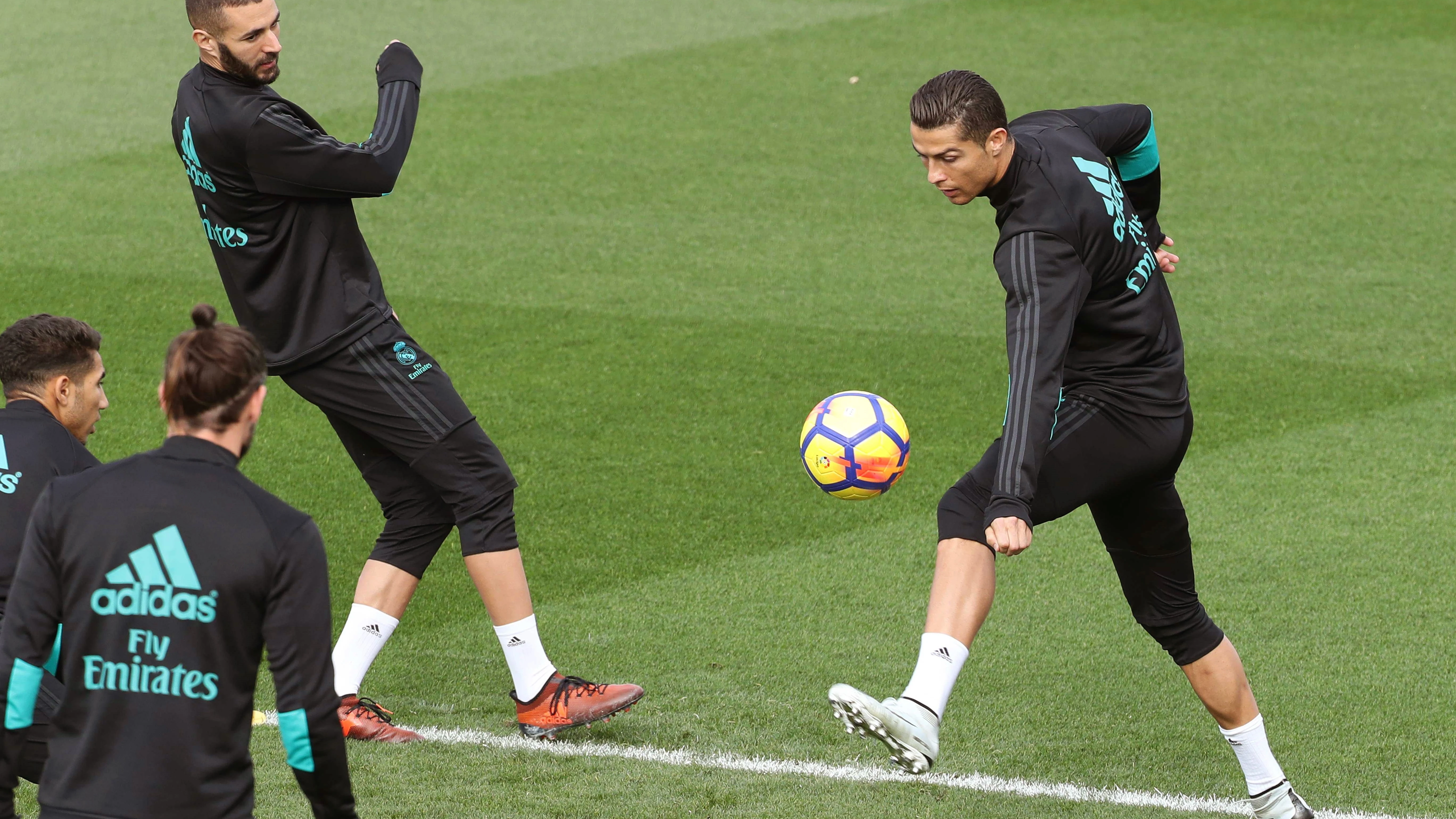 Benzema y Cristiano en Valdebebas