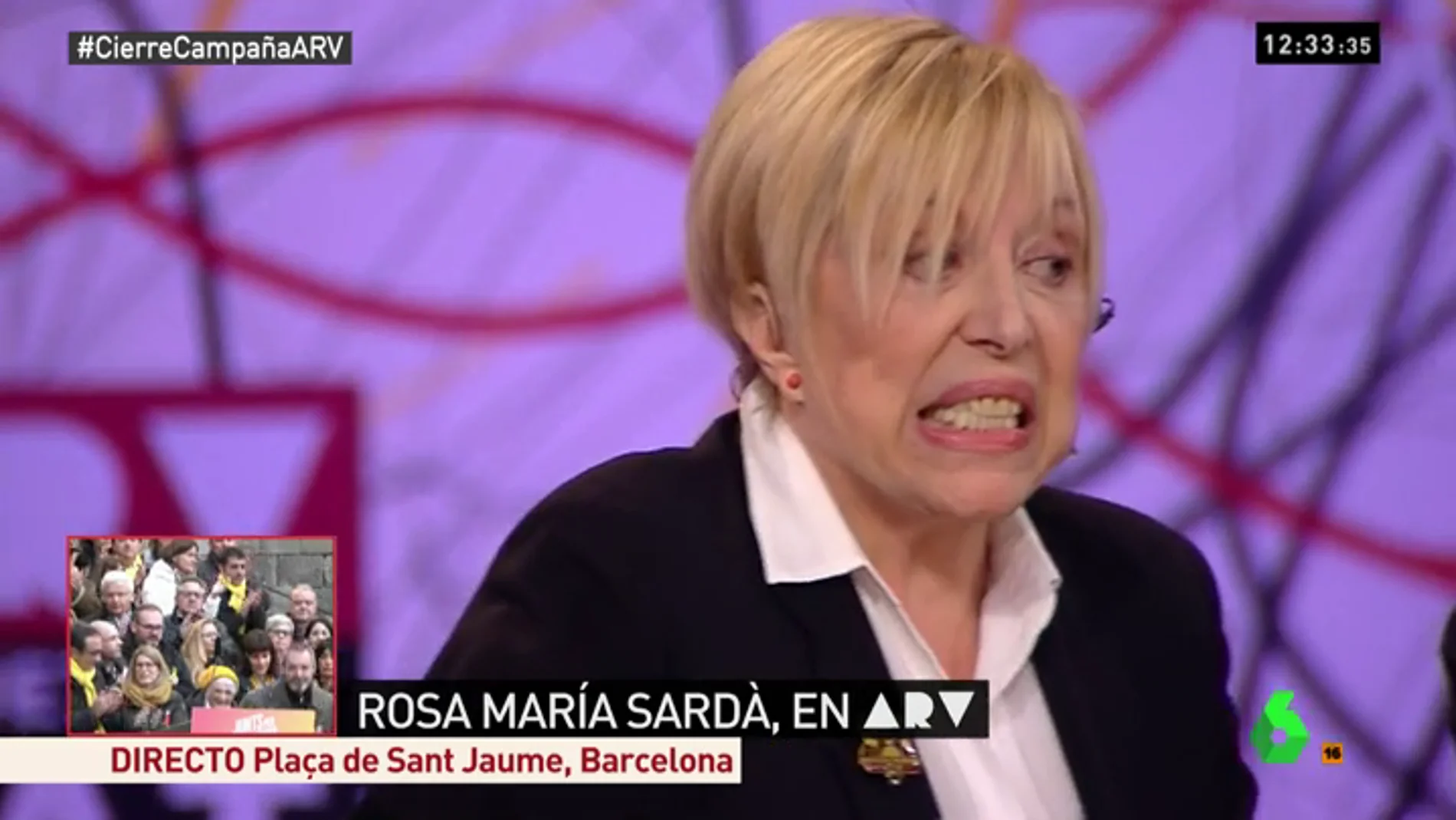 Rosa María Sardà, durante su entrevista en ARV