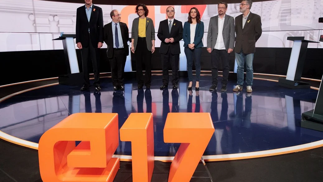  Los candidatos independentistas y constitucionalistas en un debate en TV3