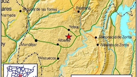 Epicentro del terremoto en Yebra Epicentro del terremoto en Yebra