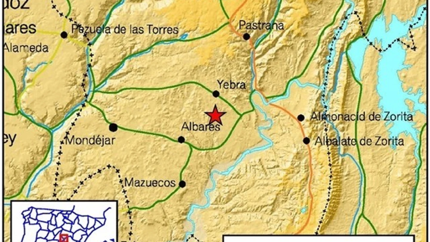 Epicentro del terremoto en Yebra Epicentro del terremoto en Yebra