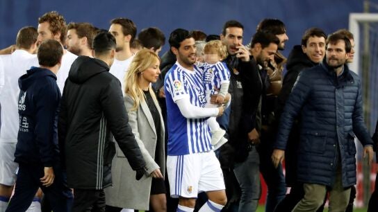 Carlos Vela, el d&iacute;a de su despedida con la Real Sociedad
