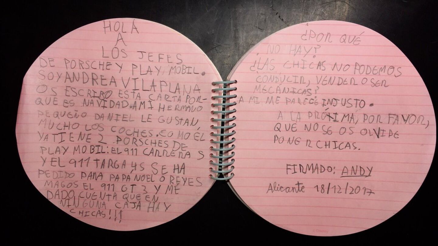 Reivindicativa carta de una ni&ntilde;a en favor de la igualdad