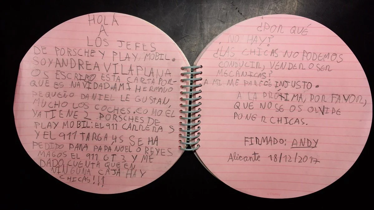 Reivindicativa carta de una niña en favor de la igualdad