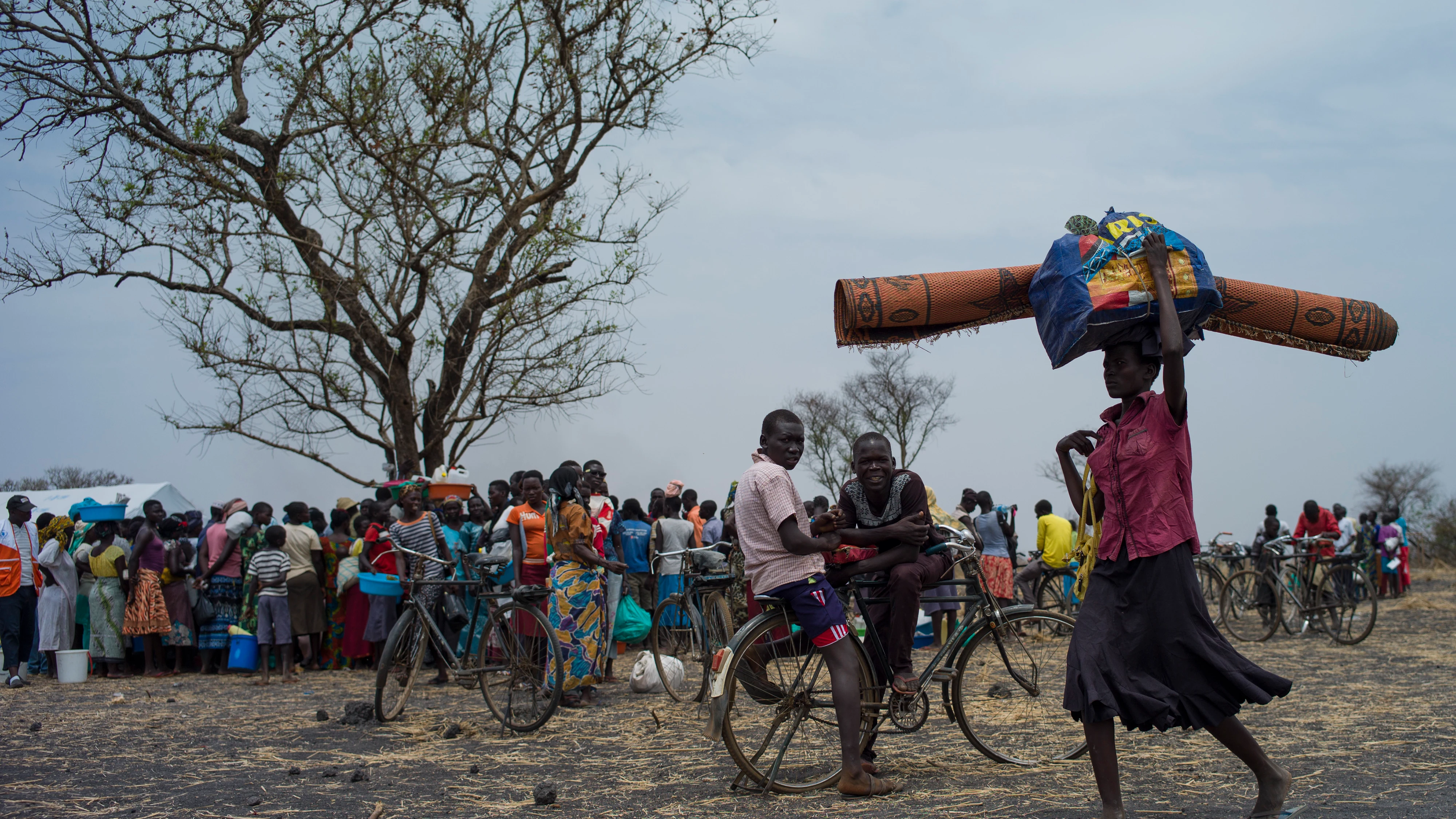 un grupo de desplazados de la República Democrática del Congo