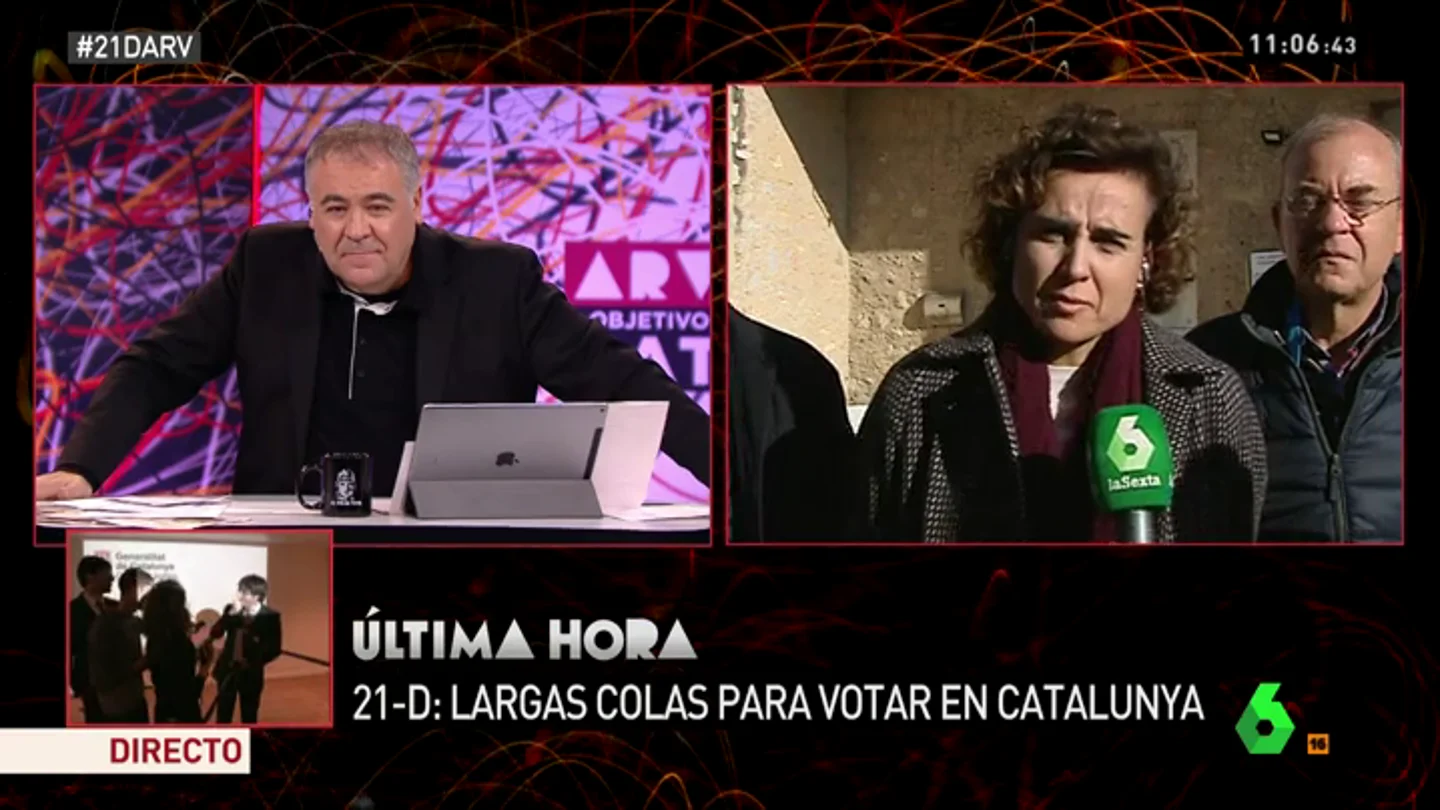 Dolors Montserrat, durante su entrevista en ARV Dolors Montserrat, durante su entrevista en ARV