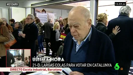 Jordi Pujol i Soley en el momento de votar el 21D Jordi Pujol i Soley en el momento de votar el 21D