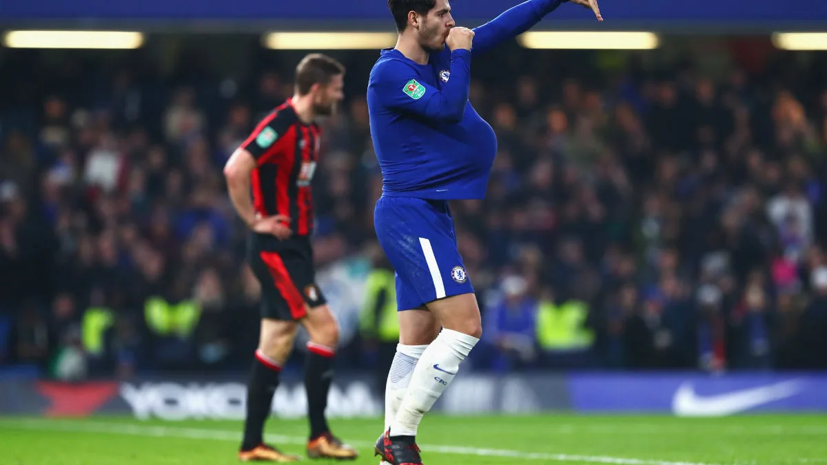 Morata dedica su gol con el Chelsea a su mujer embarazada Morata dedica su gol con el Chelsea a su mujer embarazada