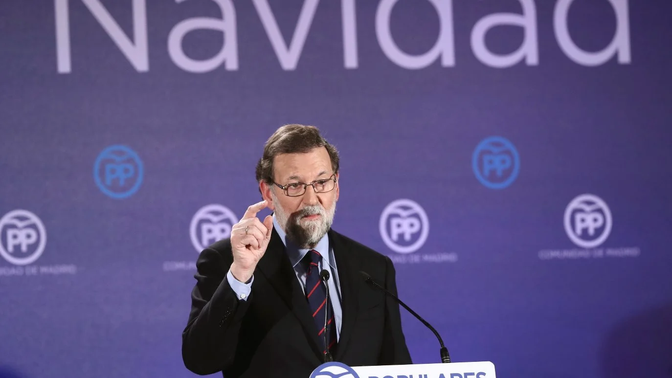 Mariano Rajoy durante la cena de navidad del PP