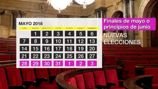 Calendario en Cataluña tras el 21D Calendario en Cataluña tras el 21D