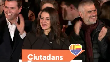 Arrimadas, tras ganar las elecciones en Cataluña en 2017