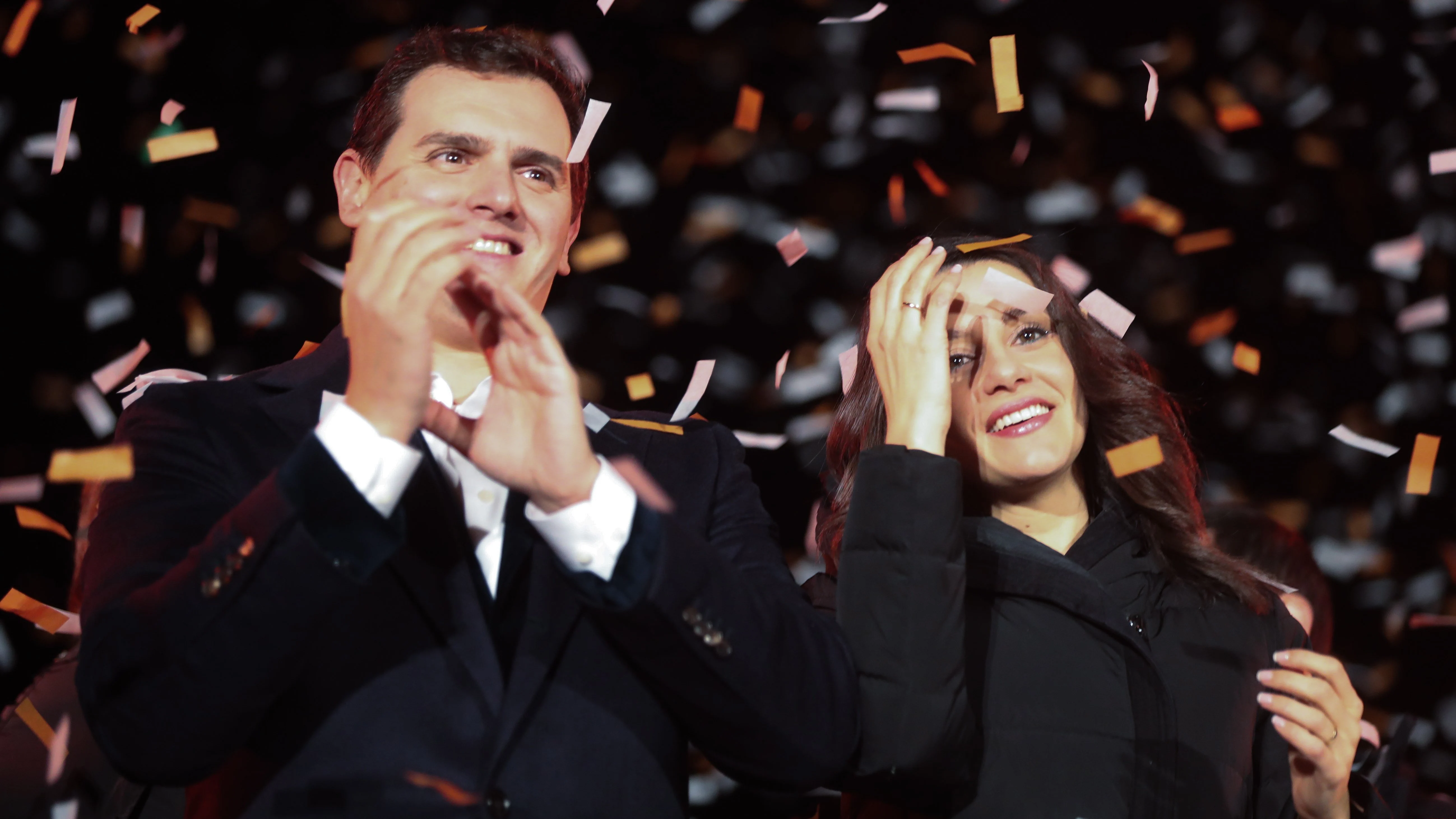 Albert Rivera e Inés Arrimadas celebran la victoria de Ciudadanos en Cataluña