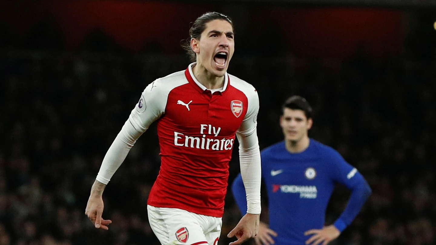 Bellerín celebra el gol del empate ante el Chelsea Bellerín celebra el gol del empate ante el Chelsea